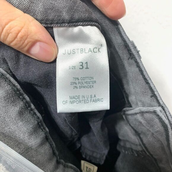 Just Black Jeans Light Grey Skinny Denim Mid High Rise Distressed size 31 - Picture 5 of 11